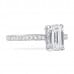 1.50 Carat Emerald Cut Platinum Engagement Ring flat angle