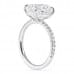 4.50 carat Cushion Cut Diamond Pave Engagement Ring profile