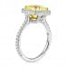 3.09ct Yellow Cushion Cut Diamond Halo Engagement Ring side