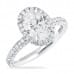 1.51ct Oval Diamond Halo Engagement Ring With Three-Row Band angle