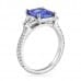 3.23ct Sapphire and Diamond Three-Stone Ring with Pave side
