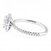 1.00 carat Round Diamond in Cushion Halo Engagement Ring side