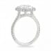 2.5 carat radiant cut diamond halo ring profile