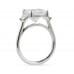 4.01 carat Cushion Cut Three-Stone Engagement Ring profile