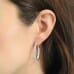 Round Lab Diamond Elongated In & Out Hoop Earring ear