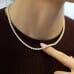 10 carat Round Lab Diamond Tennis Necklace with Chain worn