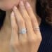 1.87 carat Radiant Cut Lab Diamond Halo Engagement Ring hand