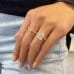 2.73 carat Hybrid Step Cut Lab Diamond Two-Tone Ring hand