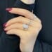 5.12 carat Radiant Cut Lab Diamond Solitaire Engagement Ring hand
