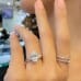 2.70 carat Oval Lab Diamond Three-Stone Engagement Ring hand