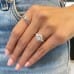 2.30 carat Cushion Cut Lab Diamond Three-Stone Engagement Ring hand