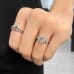 1.55 carat Round Lab Diamond Graduating Floral Engagement Ring fist