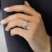 2.35 carat Asscher Cut Lab Diamond Two-Tone Ring hand
