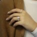 3.03 carat Cushion Cut Lab Diamond Signature Wrap Lotus Ring hand