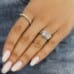 3.62 carat Emerald Cut Lab Diamond Bezel Set Ring hand