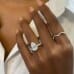 3.26ct Pear Shape Diamond Triple-Row Engagement Ring hand