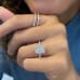 1.01ct Radiant Cut Diamond Soft-Edge Halo Engagement Ring hand