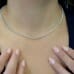 3.60 carat Delicate Four Prong Tennis Necklace neck