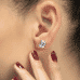 4 carat TW Emerald Cut Lab Diamond Studs ear