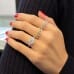 3.13 carat Asscher Three-Stone Engagement Ring hand