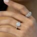 1.50 carat Cushion Cut Diamond Halo Engagement Ring hand
