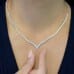 3.60 carat Illusion Set Diamond Graduated Tennis Necklace neck