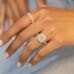 2.07 carat Fancy Orange Diamond Platinum Engagement Ring hand