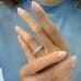 4.40ct Radiant Cut Lab Diamond U-Shape Eternity Band on finger