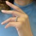 2.45ct Round Lab Diamond Illusion Set Band on finger