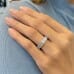6.4ct Emerald Cut Lab Grown Diamond Low Profile Eternity Band hand on shoulder