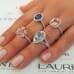 Aquamarine Pear and Diamond Ring hand