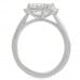 1.80 ct Emerald Cut Diamond Three-Stone Ring side profile view platinum