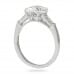 Oval Moissanite Three-Stone Engagement Ring profile view