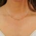 Rose Gold Floating Diamond Necklace neck