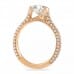 Pear Moissanite Rose Gold Three Row Engagement Ring back