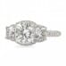 Cushion Moissanite Three-Stone Hidden Halo Engagement Ring side view
