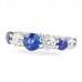 Sapphire and Diamond Tapered Eternity Band flat