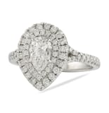 0.61 Carat Pear Shape Diamond Double Halo Engagement Ring