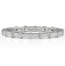 Delicate East-West Baguette Diamond Eternity Band flat lay