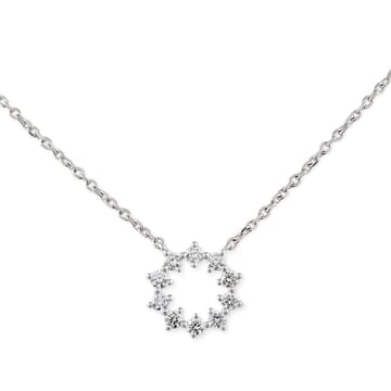 Open Circle Starburst Diamond Pendant close up