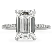 4.01 carat Emerald Cut Diamond Super Slim Engagement Ring