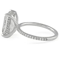 4.01 carat Emerald Cut Diamond Super Slim Engagement Ring