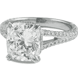  4.20 ct Cushion Cut Diamond Split Band Engagement Ring