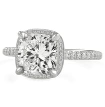 2.30 carat Cushion Cut Diamond Hidden Halo™ Engagement Ring