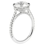 3.01 Carat Round Diamond Platinum Cathedral Engagement Ring