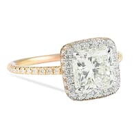 1.50 Carat Radiant Cut Two-Tone Halo Engagement Ring