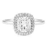 1.20 ct Cushion Diamond Halo & Plain Band Engagement Ring