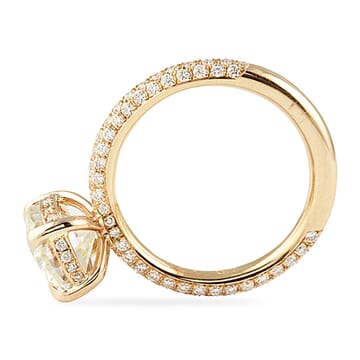 Oval Moissanite Three-Row Band Rose Gold Ring