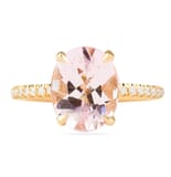 Oval Morganite and Diamond Rose Gold Ring