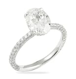 2.10 ct Oval Diamond Three-Row Band Engagement Ring